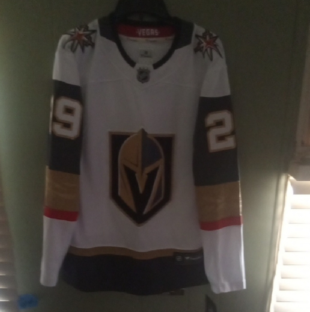 Fanatics White and Black Vegas Hockey Jersey